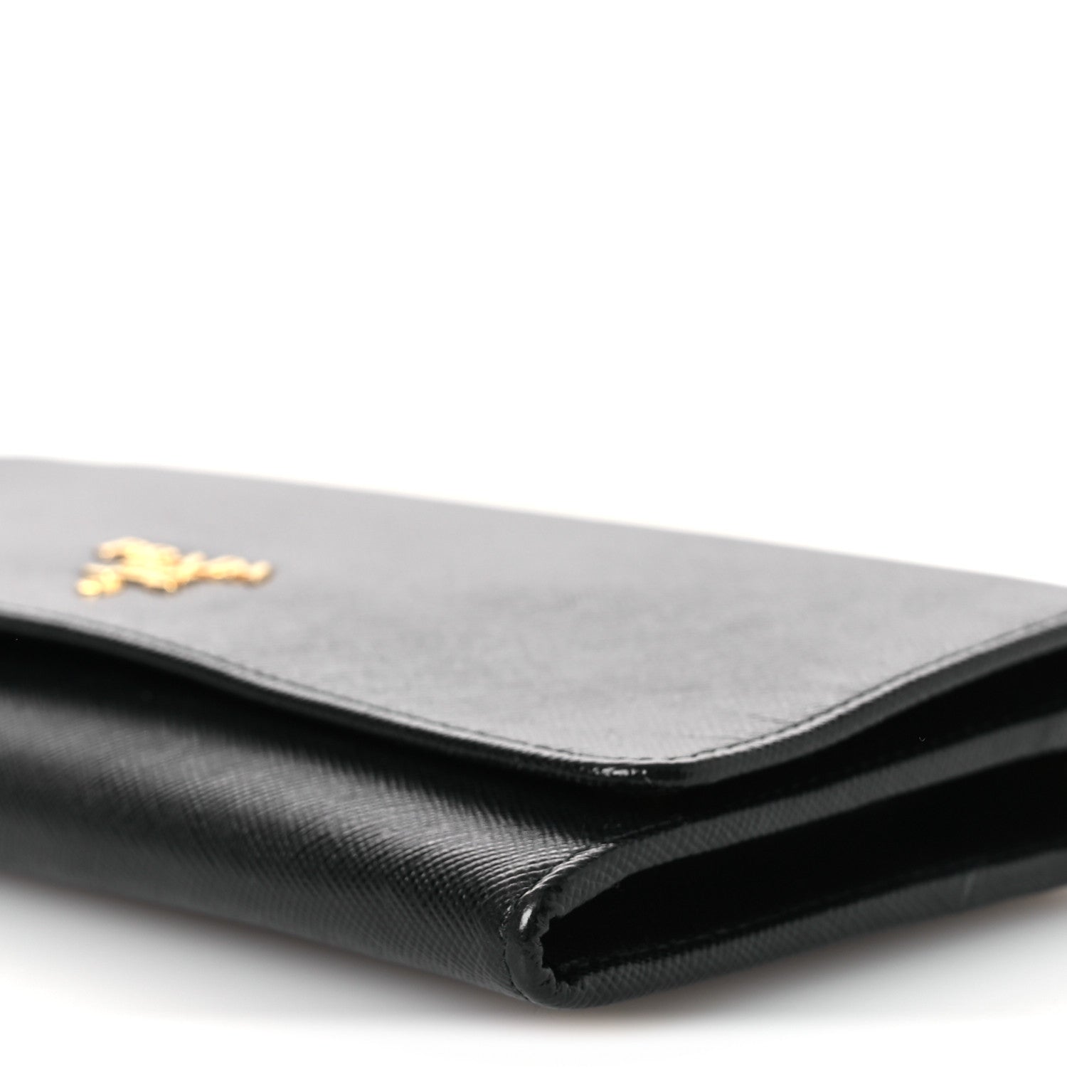 Prada Saffiano Metal Large Chain Wallet Black 10 of 13