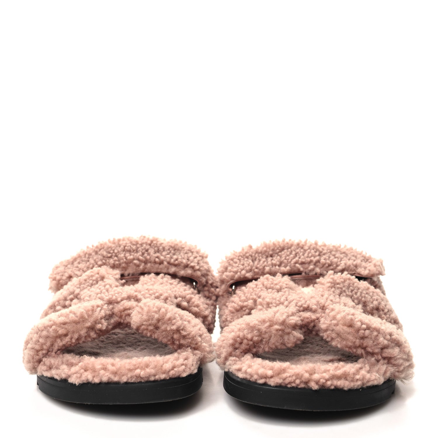 Hermes Woolskin Womens Chypre Sandals 41 Sandalwood 2 of 8