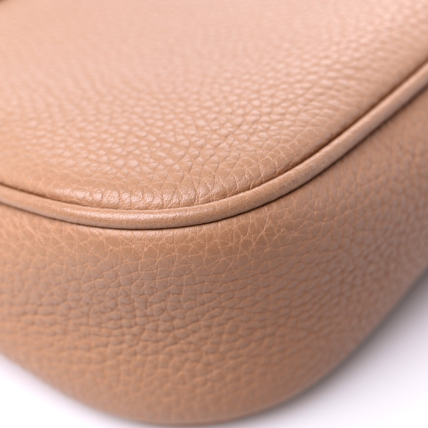 Pebbled Calfskin Medium Soho Flap Crossbody Camelia