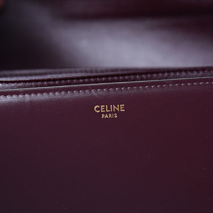 Celine Shiny Calfskin Medium Triomphe Burgundy 6 of 11