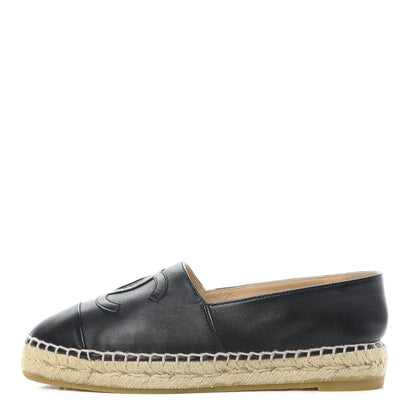 Chanel Lambskin CC Espadrilles 36 Black 1 of 12