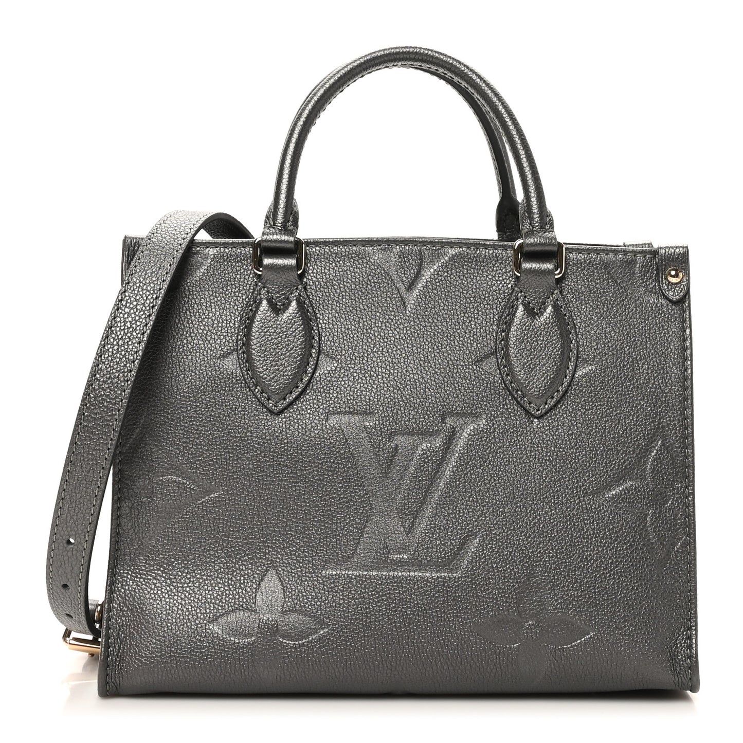 Metallic Empreinte Monogram Giant Onthego PM Gun Metal