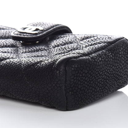 Chanel Caviar Quilted Mini Phone Holder Clutch Black 9 of 11