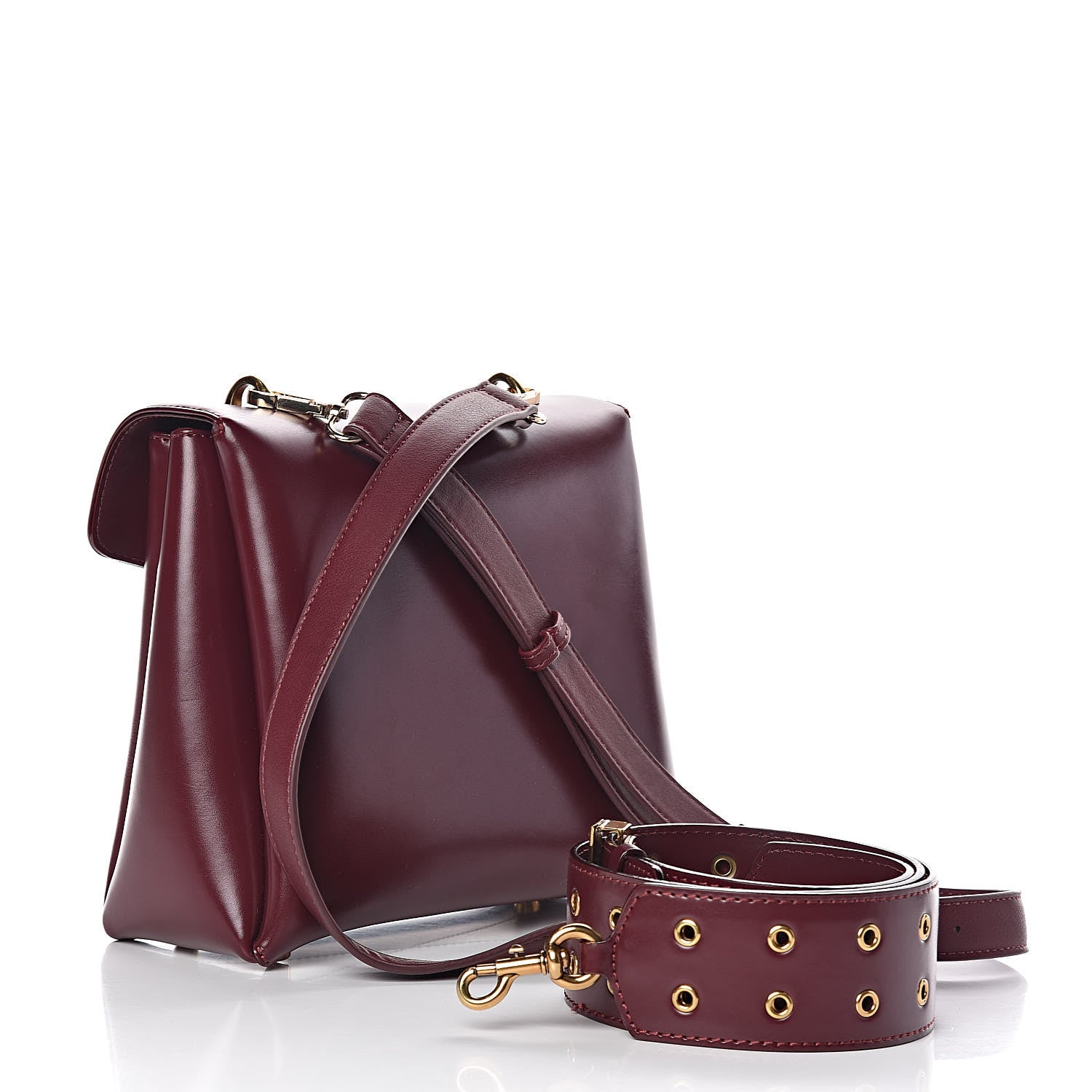Marc Jacobs Calfskin St. Marc Shoulder Bag Burgundy 3 of 15