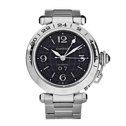 Cartier Stainless Steel 35mm Pasha C Big Date Automatic Watch Black 1 of 7