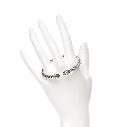 David Yurman Sterling Silver Diamond Prasiolite 5mm Cable Classics Bracelet 2 of 5