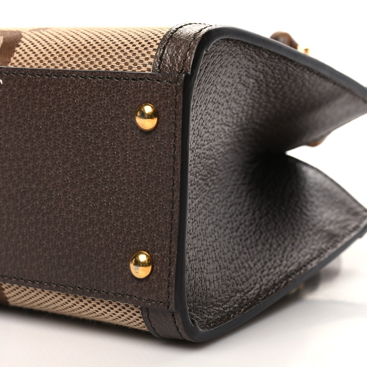 Monogram Jumbo GG Textured Dollar Calfskin Mini Diana Tote Bag Camel Ebony New Acero