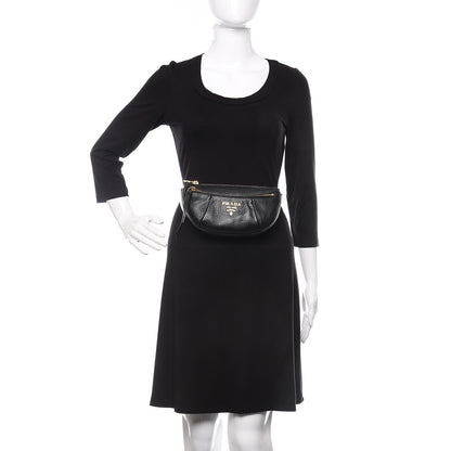 Prada Vitello Daino Small Belt Bag Black 2 of 9