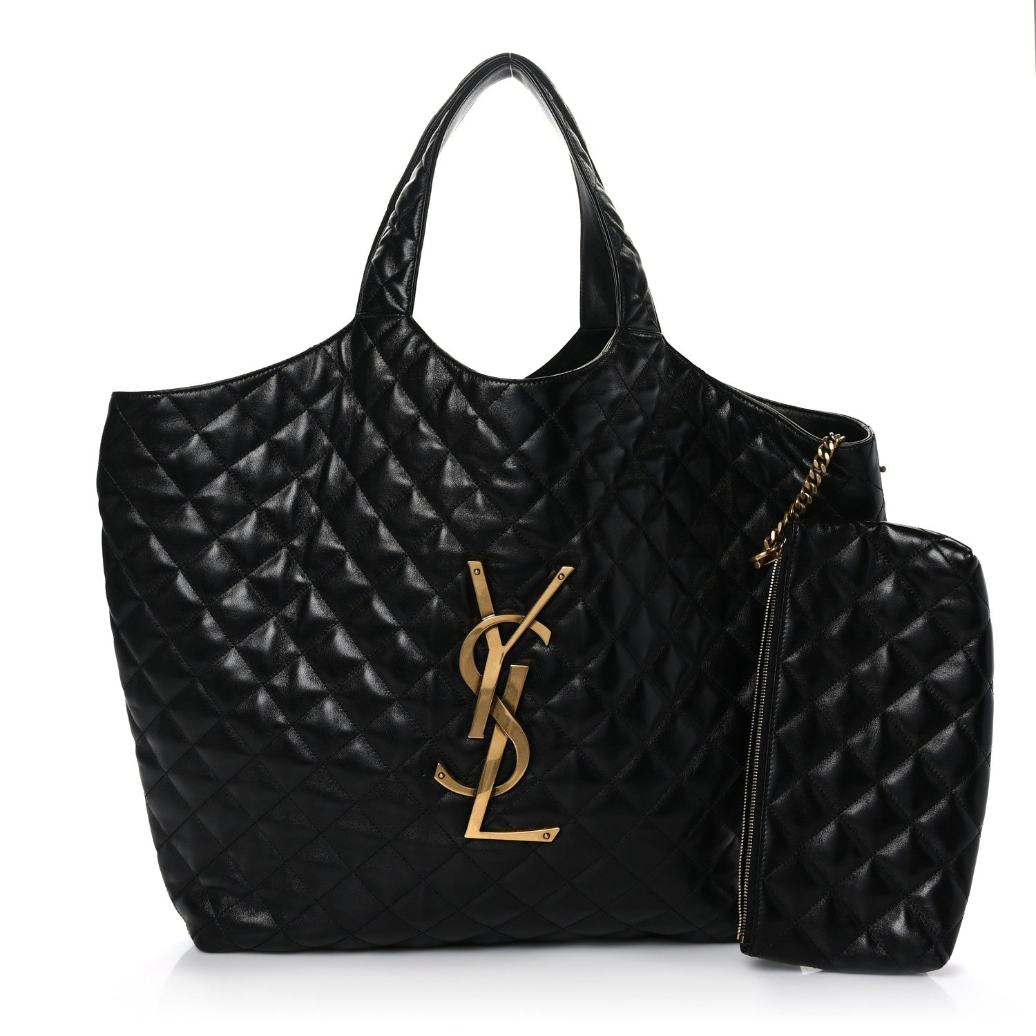 Saint Laurent Lambskin Quilted Maxi Icare Shopping Tote Black 1 of 10