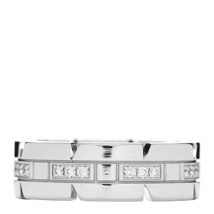 Cartier 18K White Gold Diamond Tank Francaise Band Ring 49 5 3 of 4