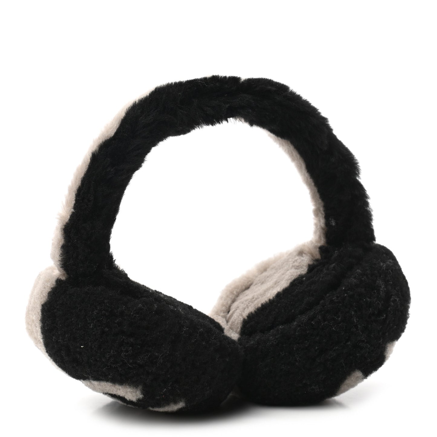 Shearling CC Ear Muffs Beige Black