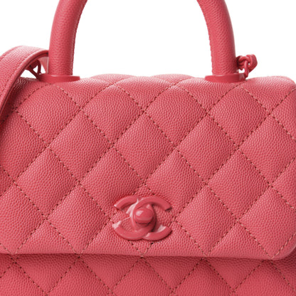 Chanel Caviar Quilted Incognito Extra Mini Coco Handle Flap Pink 10 of 11
