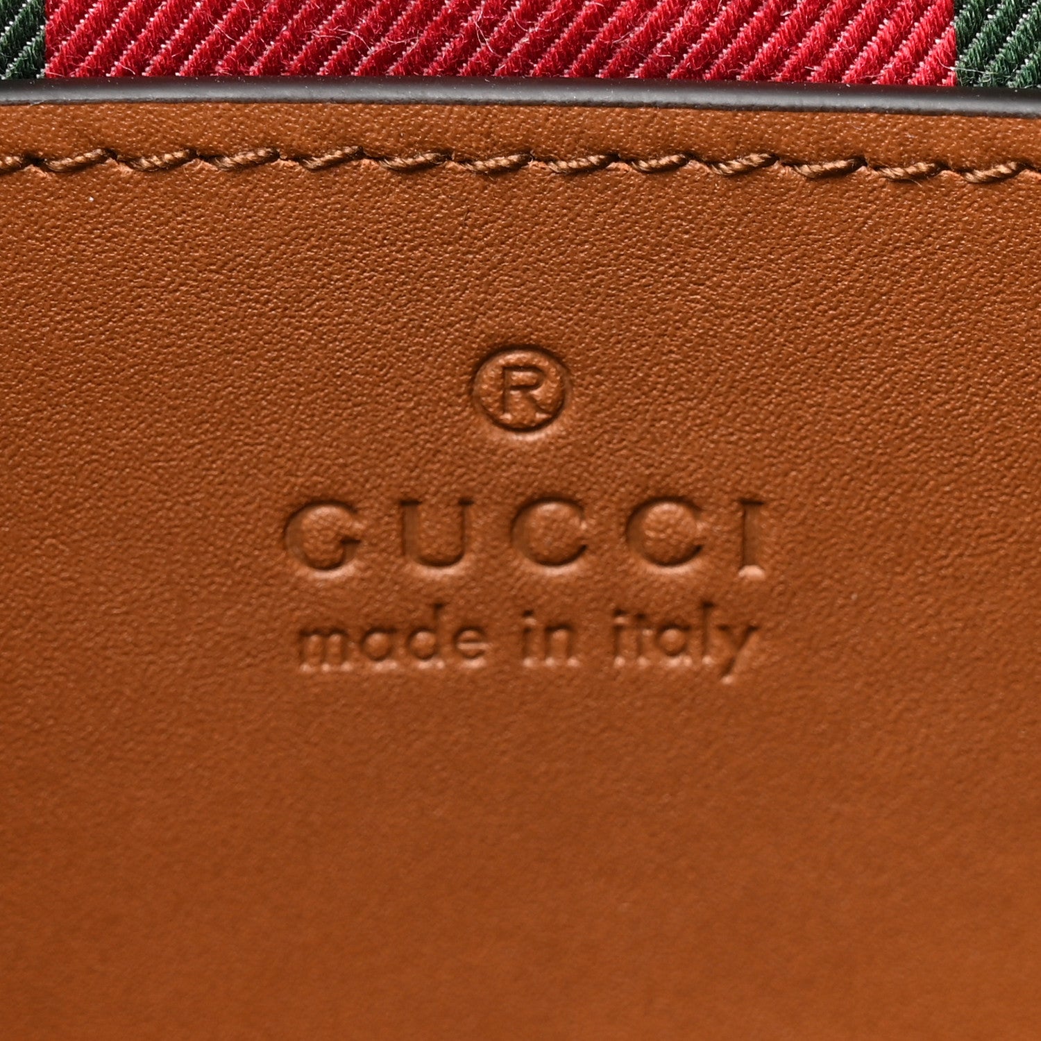Gucci GG Supreme Monogram Textured Calfskin Small Emblem Shoulder Bag Beige Dark Brown 5 of 9