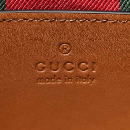 Gucci GG Supreme Monogram Textured Calfskin Small Emblem Shoulder Bag Beige Dark Brown 5 of 9