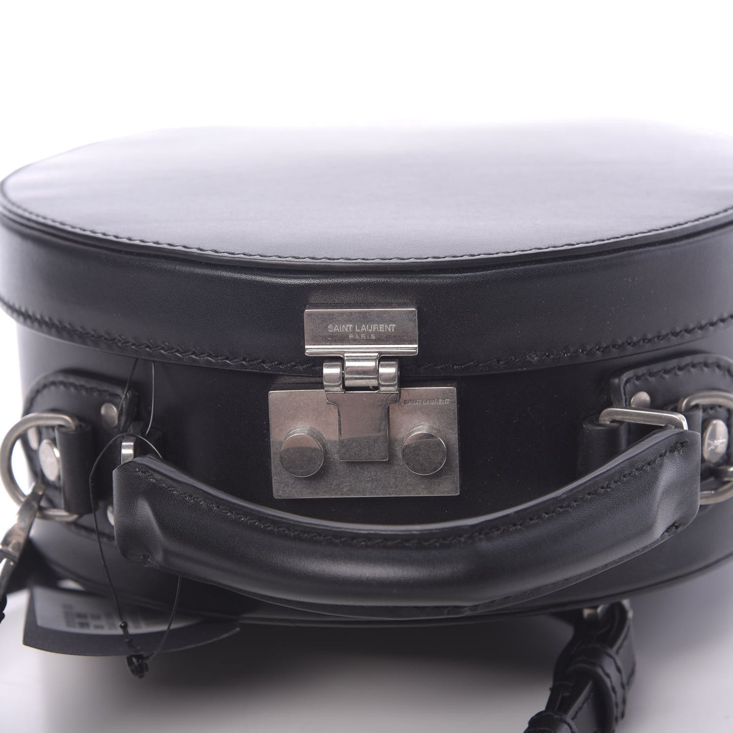 Calfskin Small Mica Hat Box Black