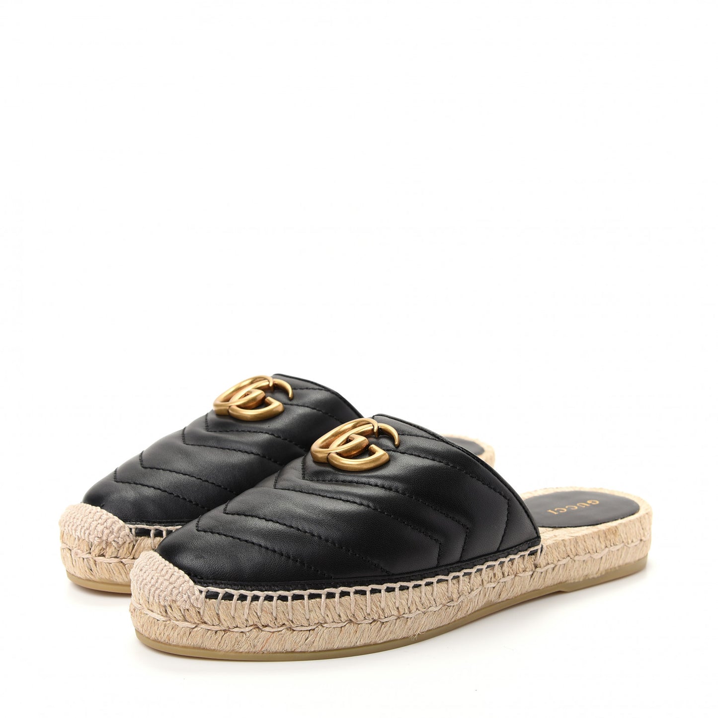 Nappa Matelasse GG Marmont Espadrille Slippers 36.5 Black