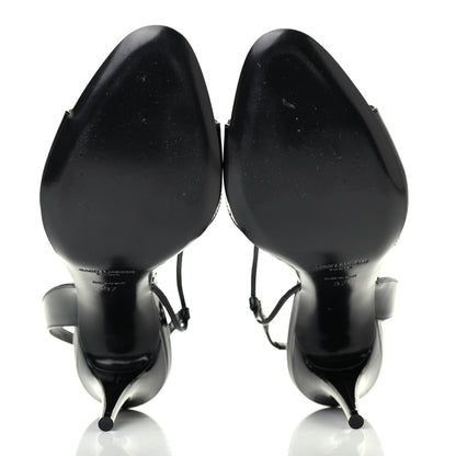 Saint Laurent Patent Calfskin Anouk 110 Sandals 37 Black 4 of 4