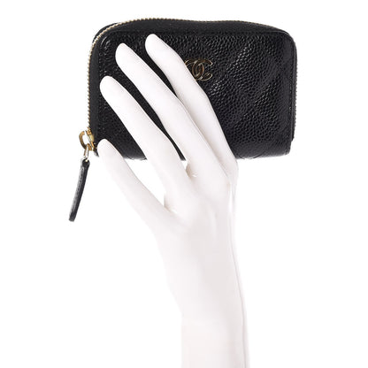 Chanel Caviar Quilted Zip Coin Purse Black 2 of 8
