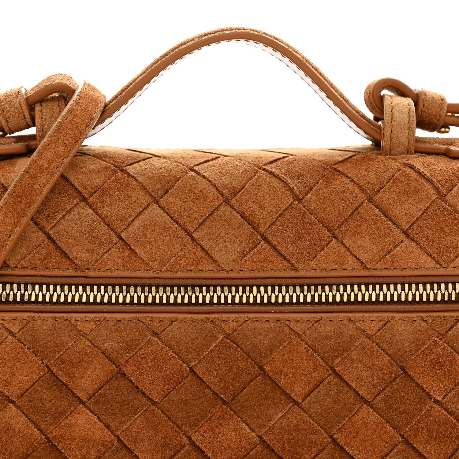 Bottega Veneta Suede Intrecciato Bang Bang Vanity Case Amber 8 of 10