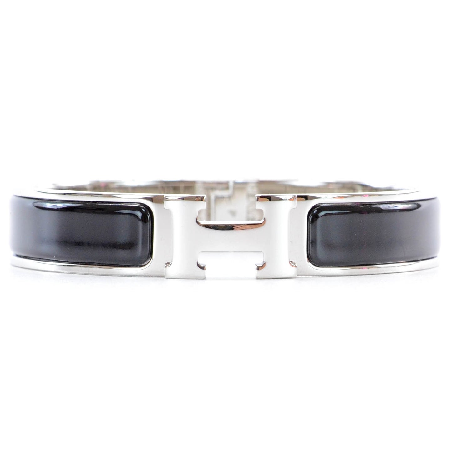 Enamel Narrow Clic Clac H Bracelet GM Black