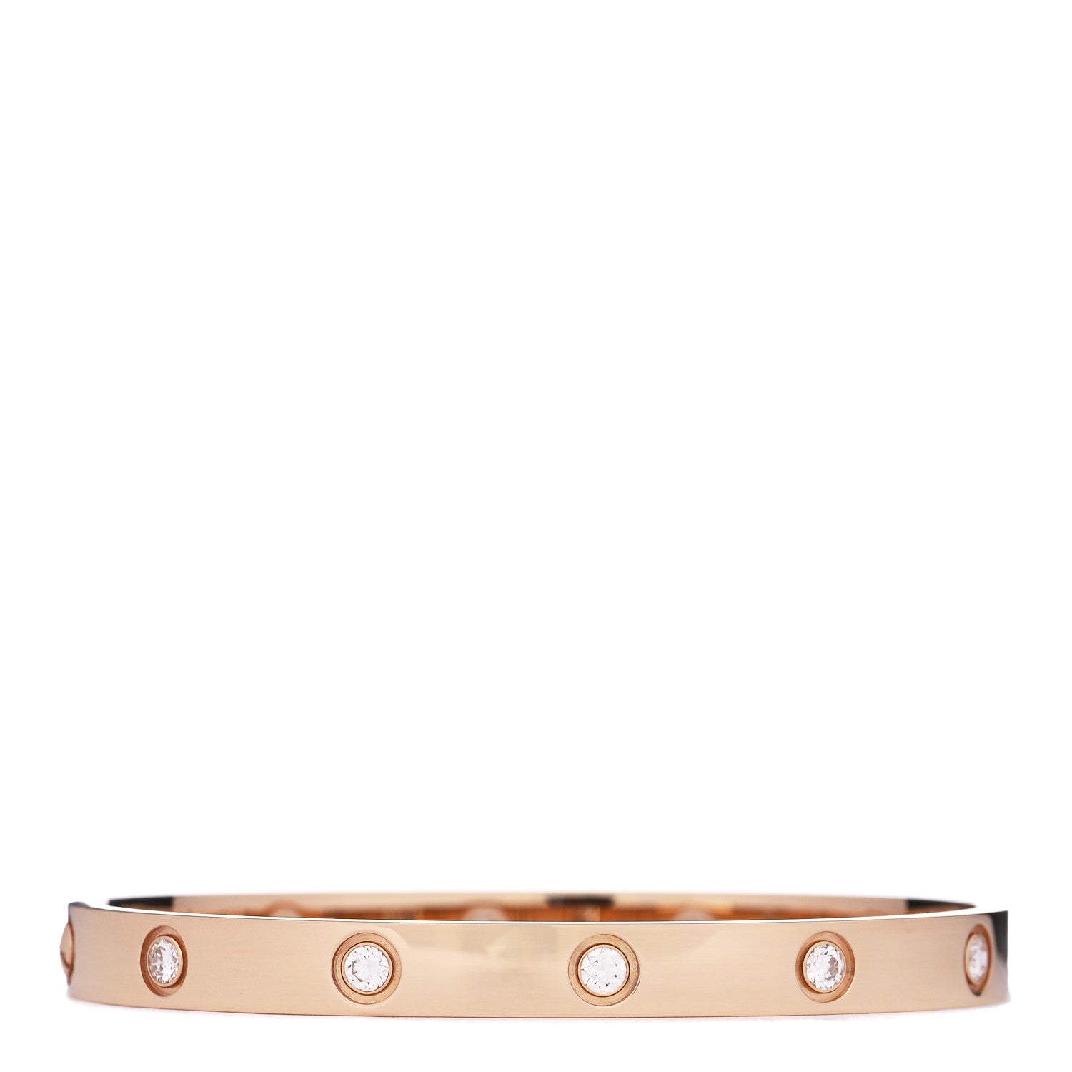 Cartier 18K Pink Gold 10 Diamond LOVE Bracelet 17 2 of 3