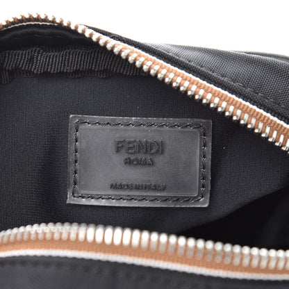 Fendi Nylon Vitello Century Pequin Logo Plate Small Crossbody Messenger Black 6 of 10