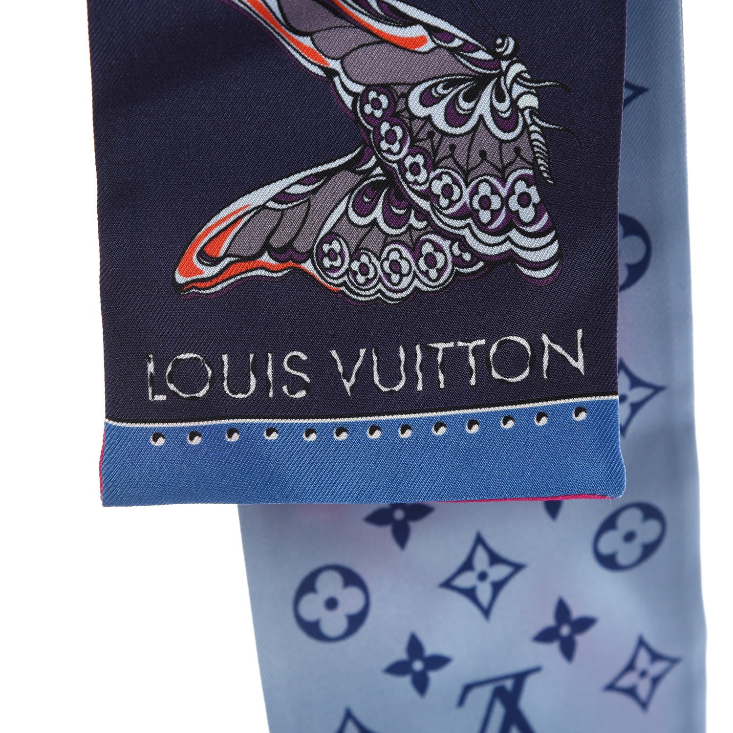 Louis Vuitton Silk Monogram World Of Love Bandeau Navy 3 of 4