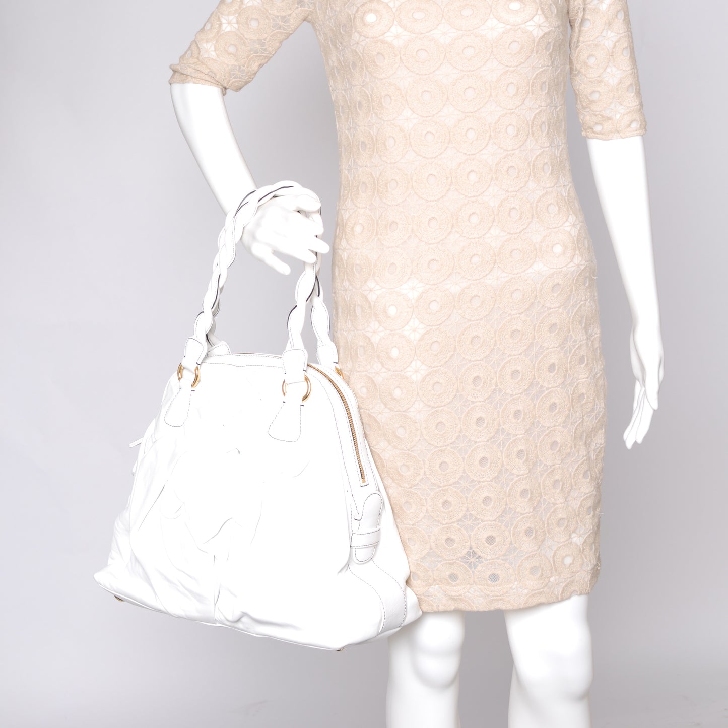 Woven Couture Bag White