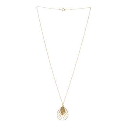 Tiffany 18K Yellow Gold Small Paloma Picasso Villa Paloma Palm Pendant Necklace 3 of 5