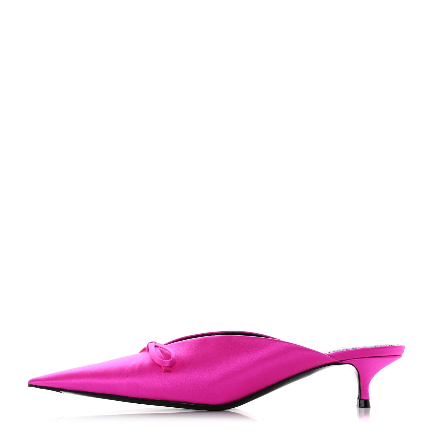 Satin Pointed Toe Knife 40mm Mules 37.5 Rose Fuchsia