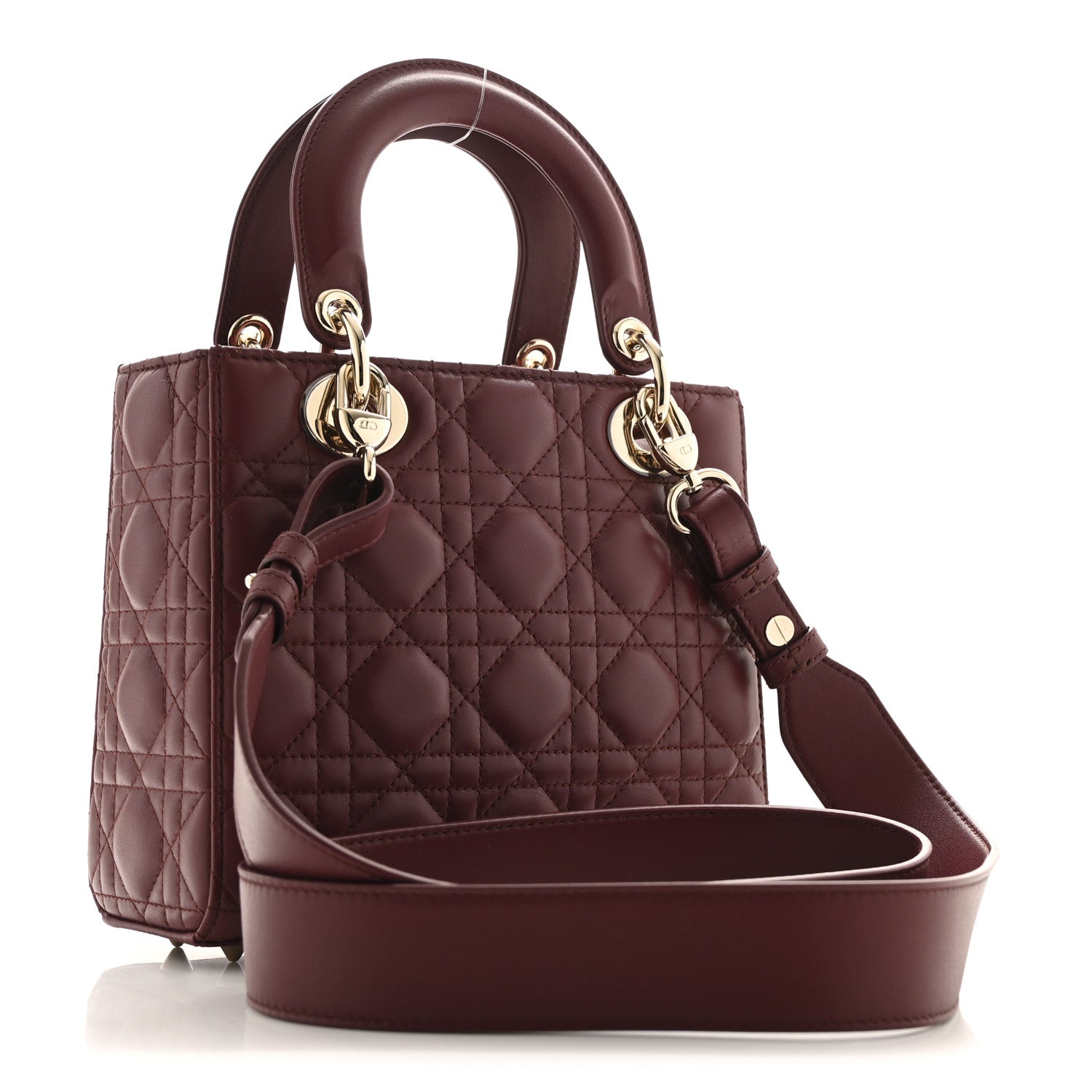 Christian Dior Lambskin Cannage Small My ABCDior Lady Bordeaux 3 of 10