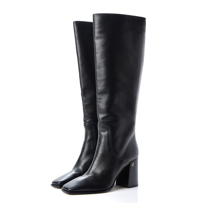 Jimmy Choo Calfskin Brionne 85 Knee High Boots 37.5 Black 3 of 9