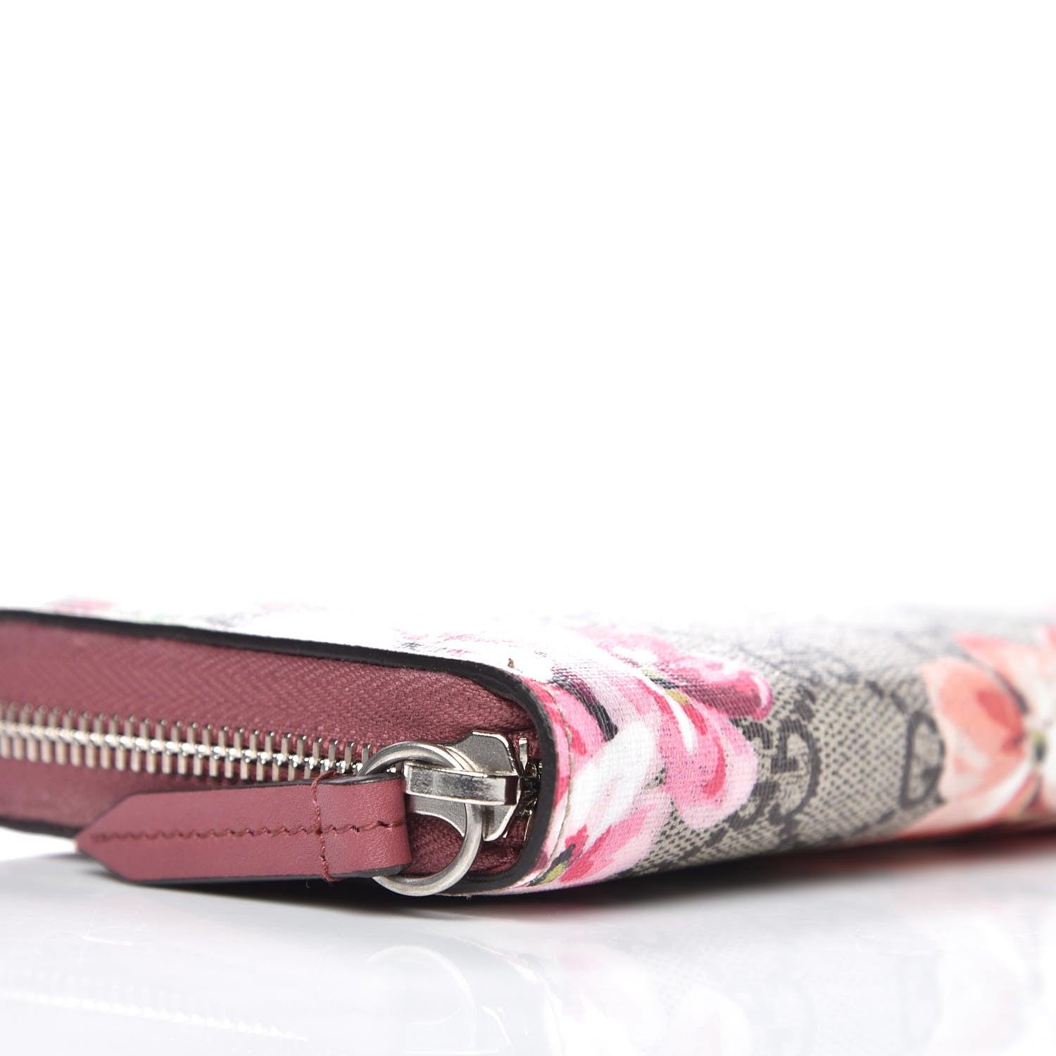 Gucci GG Supreme Monogram Blooms Zip Around Wallet Beige Multicolor Dry Rose 6 of 9