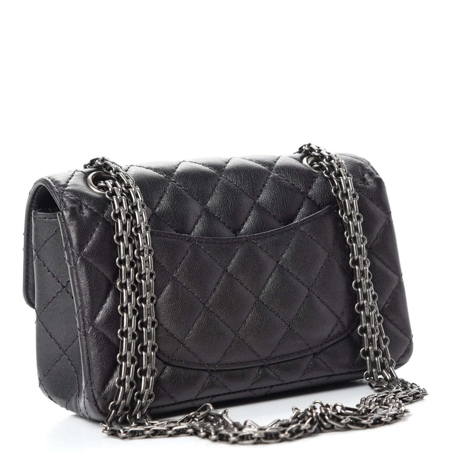 Chanel Goatskin Quilted 2.55 Reissue Mini Flap Dark Silver 3 of 11