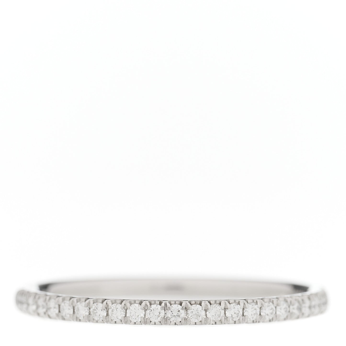 Platinum Diamond Micropave Narrow Wedding Band Ring 54 7