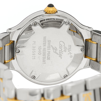 Cartier Stainless Steel 18K Yellow Gold 28mm Must de 21 Quartz Watch 4 of 4