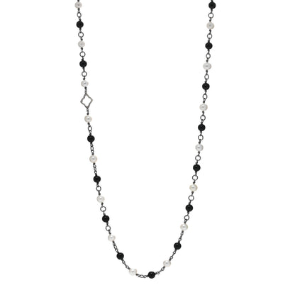 David Yurman Sterling Silver Black Onyx Pearl Bijoux Necklace 1 of 4
