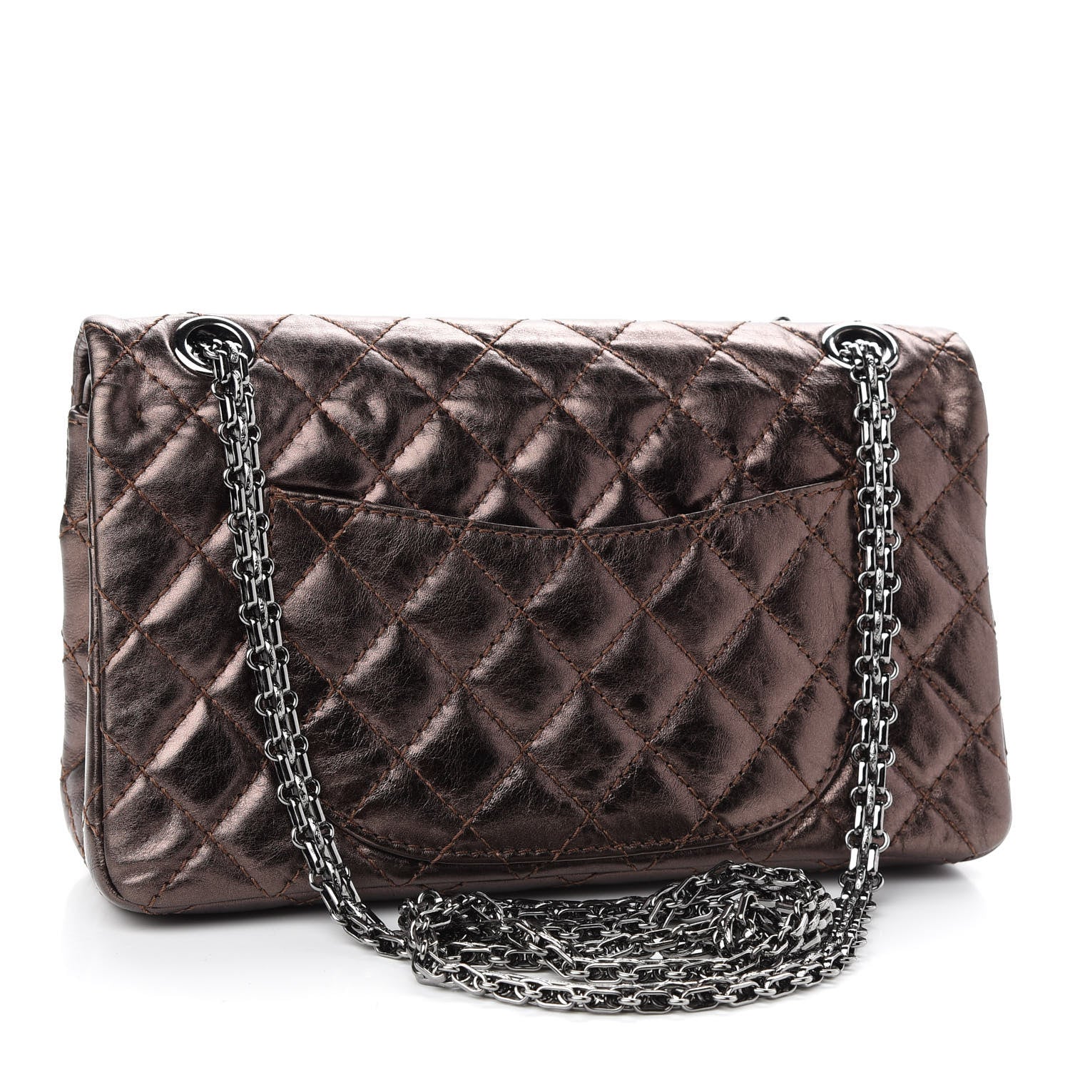 Chanel Metallic Aged Calfskin Quilted 2.55 Reissue 225 Flap Bronze 3 of 9