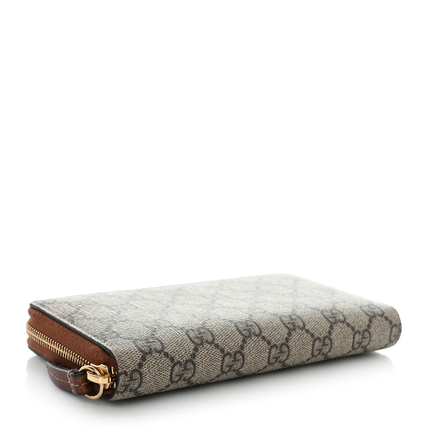 GG Supreme Monogram Cuoio Toscano Zip Around Wallet Beige Ebony Cuir