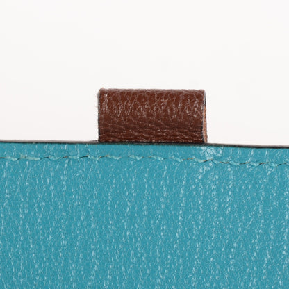 Hermes Chevre Mysore Bi Color Vision Agenda Chocolate Turquoise 6 of 11