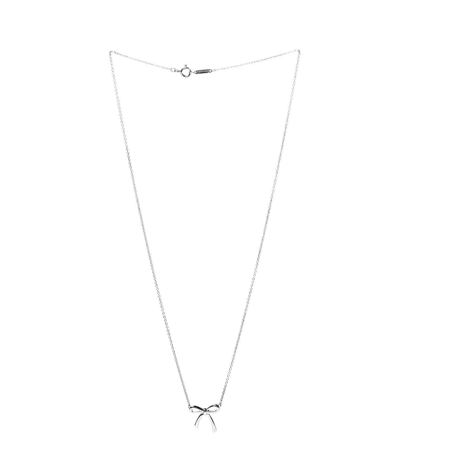 Sterling Silver Small Bow Pendant Necklace