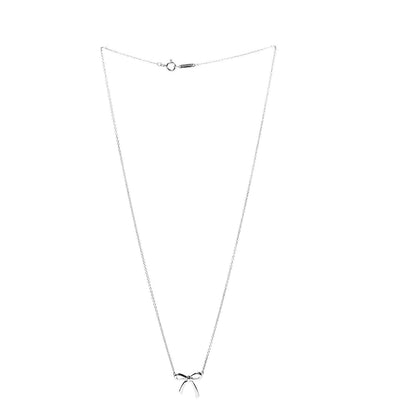 Tiffany Sterling Silver Small Bow Pendant Necklace 3 of 6