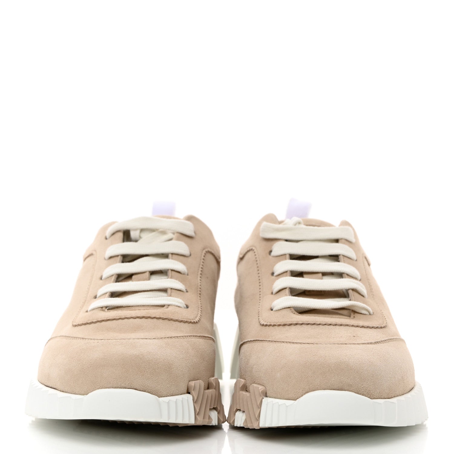 Hermes Goatskin Suede Goatskin Bouncing Sneakers 40 White Gomme 2 of 9