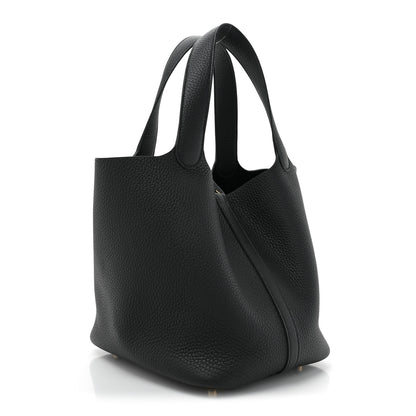 Hermes Taurillon Clemence Picotin Lock 22 MM Black 3 of 10