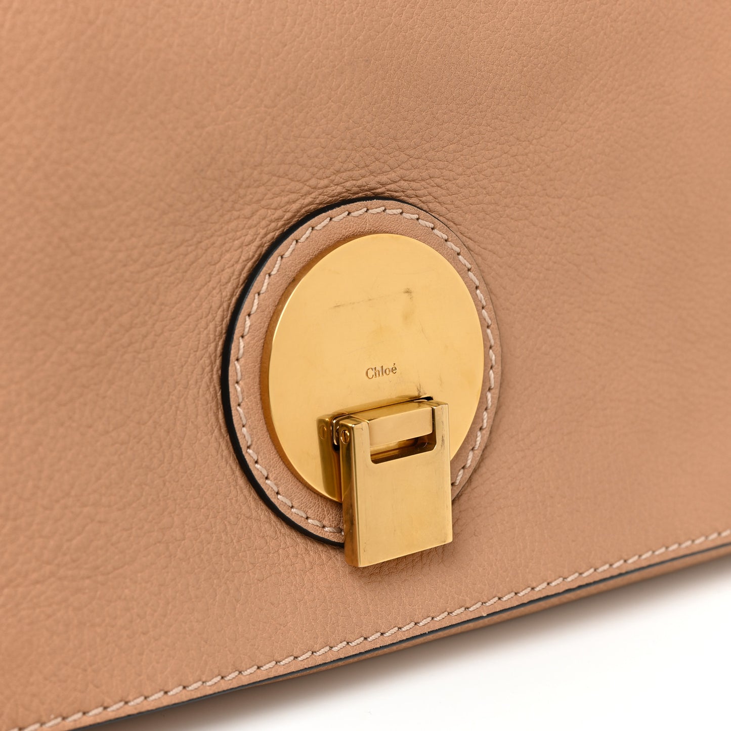 Smooth Calfskin Small Indy Shoulder Bag Biscotti Beige