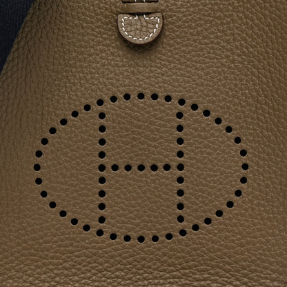 Hermes Taurillon Clemence Amazone Evelyne TPM Etoupe Bleu Indigo 8 of 11