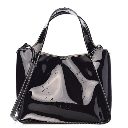Stella McCartney Eco Alter Patent Perforated Logo Satchel Black 3 of 11