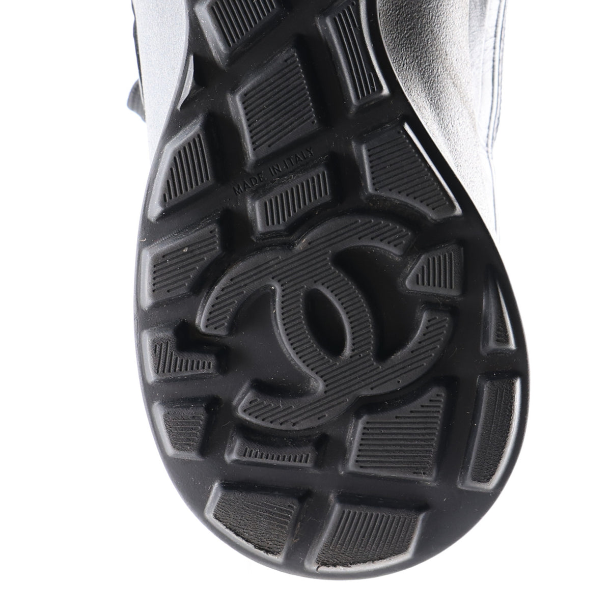 Chanel Mesh Calfskin CC Sneakers  39.5 Black Silver 8 of 10