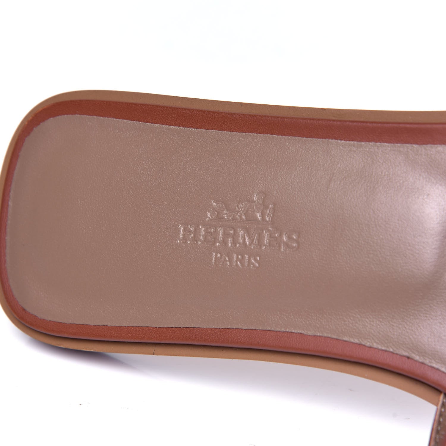 Hermes Box Calfskin Oran Sandals 37.5 Gold 6 of 6