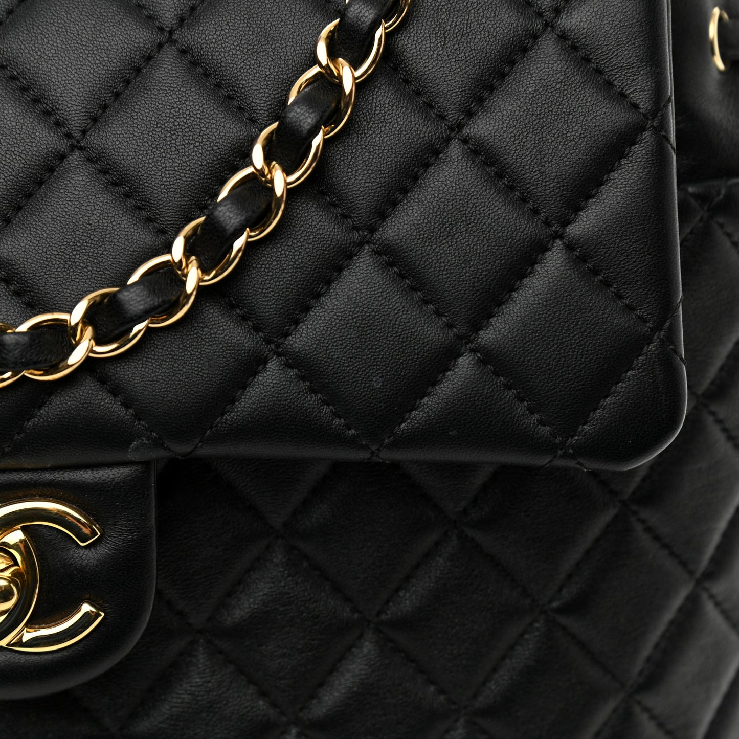 Calfskin Quilted Large Urban Spirit Backpack Black
